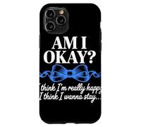 Am I Okay I Think I'm Really Happy Blue Ribbon Quote Case for iPhone 11 Pro