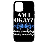 Am I Okay I Think I'm Really Happy Blue Ribbon Quote Case for iPhone 12/12 Pro
