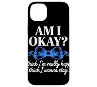 Am I Okay I Think I'm Really Happy Blue Ribbon Quote Case for iPhone 14 Plus