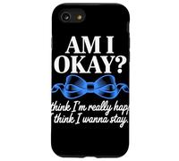 Am I Okay I Think I'm Really Happy Blue Ribbon Quote Case for iPhone SE (2020) / 7 / 8