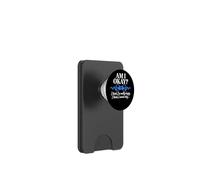 Am I Okay I Think I'm Really Happy Blue Ribbon Quote PopSockets PopWallet for MagSafe