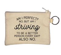 Am I Perfect No Key Chain Coin Purse Beige