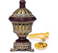 Am Incense Burner Charcoal Bakhoor Burner Frankincense for Office & Home - Lavish Chalice Bronze
