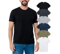 AM INTO The Mens T Shirt - Short Sleeve Crew Neck Soft Fitted Tees S - 4XL Fresh Classic Basic Essential Tshirts, 6-Pack Black/Charcoal/Grey/Navy/Olive Green/White, Medium