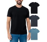 AM INTO The Mens T Shirt - Short Sleeve Crew Neck Soft Fitted Tees S - 4XL Fresh Classic Tshirts, 3-Pack Essential - Black/Charcoal/Indigo, Large