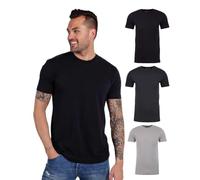 AM INTO The Mens T Shirt - Short Sleeve Crew Neck Soft Fitted Tees S - 4XL Fresh Classic Tshirts, 3-Pack Essential - Black/Charcoal/Grey, Large