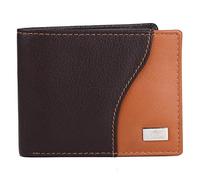 AM LEATHER Genuine Leather Bifold Wallet with 2 ID Window, BROWN -TAN, 11 X1.5 X 9, Leather Wallet - Slim Bifold With Credit Card Pockets and Id Window bifold wallet ,NO Coin Pocket.