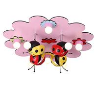Am-Light Beautiful Ceiling Light Flush for Kids Bedroom Decoration, Ladybirds Themed
