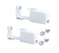 AM RIGHT THIRTY Ear Piercing Kit, 2 Pcs Disposable Ear Piercing Gun with Preloaded Ear Stud, at Home Self Ear Piercing Gun Kit, L, Stainless Steel, crystal