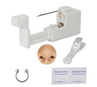 AM RONG MAGIC Professional Body Piercing Kit for Lip/Navel/Tongue/Ear/Nose/Belly Button, 16mm, Plastic, no gemstone