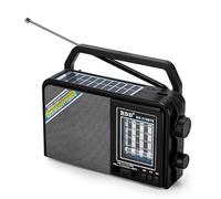 AM SW FM Portable Radio,Radios Mains and Battery for Home Outdoors | Bluetooth Connection,Solar Panel,LED light,USB TF MP3 Player,Strong Reception,Good Sound Quality,Easy to Carry