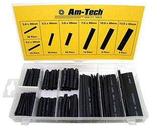 Am Tech 127pc Heat Shrink Motorcycle Wiring Wire Wrap Assortment Insulation Set. Sizes : 2 - 13mm