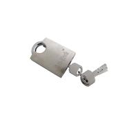 Am-Tech 50mm Steel Padlock - Hardened Shackle, Heavy-Duty Satin Finish, Includes 4 Keys, 7.5 x 5 cm (T1620)