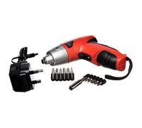 AM-TECH CORDLESS SCREWDRIVER WITH 11 DRILL BITS INCLUDED