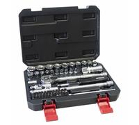 Am-Tech I0635 12 Point Multi Spline Socket Set 52 Pieces 1/4" & 3/8" Drive Tool