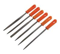 AM-TECH Quality 6 Piece Warding File Set - Set Includes Flat PARALLERL, Flat Taper, Round, Square, TRI-Square and Half Round Files (E1450)