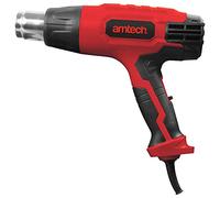 Am-Tech V6035 Hot Air Gun with 2 Temperature Modes and Accessories, 2000 W, 230 V, Red