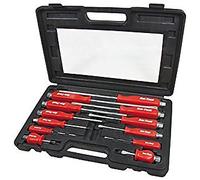 Amtech W5600 Mechanics Screwdriver Set Magnetic Tips, Steel Blade Flat Head Slotted and Phillips, Hex Bolsters use with Wrench or Socket