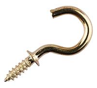 Am-Tech Z0500 16 mm Brass Plated Shouldered Screw Hook, 17pc