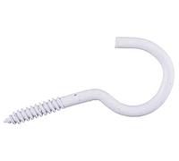 Am-Tech Z0570 50 mm Screw Hook, White, 6pc