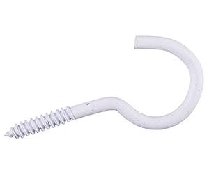 Am-Tech Z0570 50 mm Screw Hook, White, 6pc