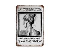 Am The Storm Inspirational Retro Poster Metal Tin Sign Chic Art Retro Iron Painting Bar People Cave Cafe Family Garage Poster Wall Decoration 8x12inch(20x30cm)