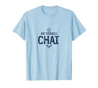 Am Yisrael Chai IDF Support Jewish Pride Gift T-Shirt, Men, Baby Blue, XXL