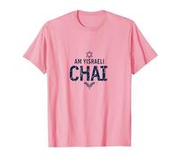 Am Yisrael Chai IDF Support Jewish Pride Gift T-Shirt, Men, Pink, S