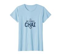 Am Yisrael Chai IDF Support Jewish Pride Gift T-Shirt, Women, Baby Blue, L