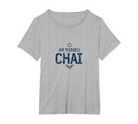 Am Yisrael Chai IDF Support Jewish Pride Gift T-Shirt, Women's Plus, Heather Grey, 2X