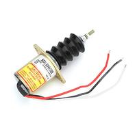 AM124379 12V Steel Housing Engine Shut off Stop Solenoid Valve, Replacement Kit for Engine Shut Off System, Durable High Temperature Solenoid with Enameled Wire Co