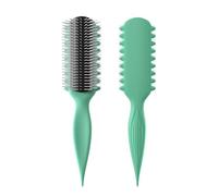AM8:00 Curl Defining Brush,9Rows Premium Styling Hairbrush for Curly Hair, Enhances Curls Definition & Separation, (Green)