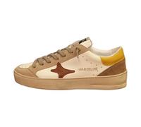 AMA BRAND Deluxe Slam Luxury Sneakers Fashion Shoes, White Beige, 9.5 UK