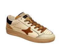 AMA BRAND Deluxe Slam Luxury Sneakers Fashion Shoes, White Camel Brown, 10 UK