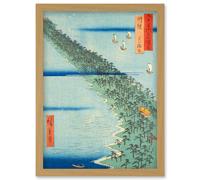 Ama no hashidate Tango Province Utagawa Hiroshige Japan Woodblock Artwork Framed Wall Art Print A4 Artery8 Light Oak One Size