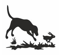 AMA SHOP Pre-Spaced Sticker Dog Hunting Hunting Hare Black | Sticker for Helmet, Motorcycle, Camper, Boat | AutoTuning