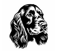 AMA SHOP Prespaced Cocker Spaniel Dog Sticker | Black | Suitable for Car Motorcycle Helmet | Passion Hunting