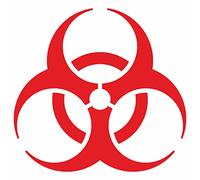 AMA SHOP Prespaced Sticker Biohazard Nuclear Radioactive Symbol Red | Car Stickers | Sticker for Helmet, Motorcycle, Camper | PVC Sticker for Wall Decal Wall Mural