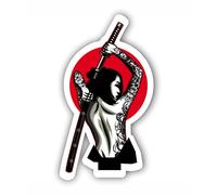 AMA SHOP Samurai Women's PVC Sticker for Laptop Wall Decal | Sticker for Helmet, Motorcycle, Camper, Car, PC