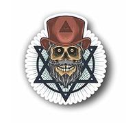 AMA SHOP Skull Freemason Symbols Masonry Shaped Sticker | Car Stickers | Sticker for Helmet, Motorcycle, Camper | PVC Sticker for Wall Decal Mural