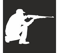 AMA SHOP Sticker pre-spaced hunter with rifle mod.1 color white |Sticker for Helmet, Motorcycle, Camper,Boat | autoTuning |