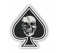 AMA SHOP Sticker PVC Contoured Ace of Spades with Skull mod.2 | Sticker for Helmet, Motorcycle, Camper, Boat, Car, PC| autoTuning |