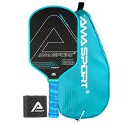 AMA SPORT - APB-PA016-RAW-Cover - Pickleball Racket Kronos 3K Carbon Fibre - Cover Included - 16 mm - Textured Surface - Superior Spin - Optimised Game Performance