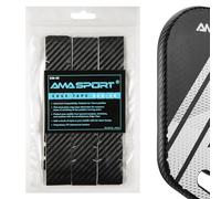 AMA SPORT Pickleball Paddle Edge Guard Tape 3 Pack 3K Texture Edge Protection Tapes 26mm Width Paddle Edge Cover Perfectly Fits Curved Edge Without Wrinkling (Black)