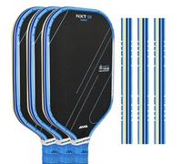 AMA SPORT Pickleball Paddle Edge Guard Tape with Stripes 3 Pack Edge Protection Tapes 26mm Width Paddle Edge Cover Perfectly Fits Curved Edge Without Wrinkling (Stripes Blue)