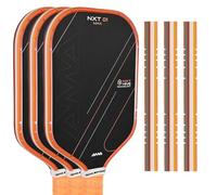 AMA SPORT Pickleball Paddle Edge Guard Tape with Stripes 3 Pack Edge Protection Tapes 26mm Width Paddle Edge Cover Perfectly Fits Curved Edge Without Wrinkling (Stripes Orange)