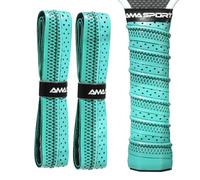 AMA SPORT Pickleball Paddle Grip Tape 2 Pack Pickleball Overgrip Replacement Grip Wrap for Pickleball Rackets Anti-Slip Grip Ridge Easy Installation and Long-Lasting Performance (Cyan)