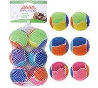AMA SPORT Squeaky Balls for Dogs 2.5" Small Medium Dog Tennis Balls for Throwing and Fetching Dog Toys for Training, Exercise, High Bouncing 6 Pack Multicolor