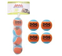 AMA SPORT Squeaky Tennis Balls for Dogs 2.0" Small Dog Tennis Balls for Throwing and Fetching Dog Toys for Training, Exercise, High Bouncing 4 Pack (Orange Light Blue)
