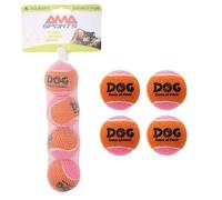 AMA SPORT Squeaky Tennis Balls for Dogs 2.0" Small Dog Tennis Balls for Throwing and Fetching Dog Toys for Training, Exercise, High Bouncing 4 Pack (Orange Pink)